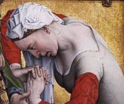 Rogier van der Weyden, Les sept sacrements, détail